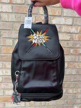 Disney Black Star Wars Sling Backpack with Patch